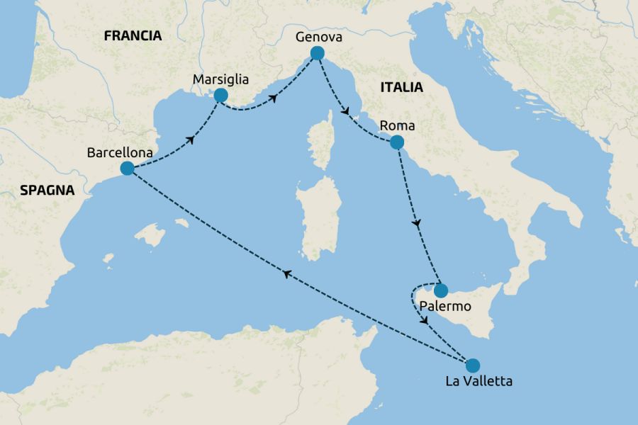 Perle del Mediterraneo: Malta, Spagna, Francia, Italia