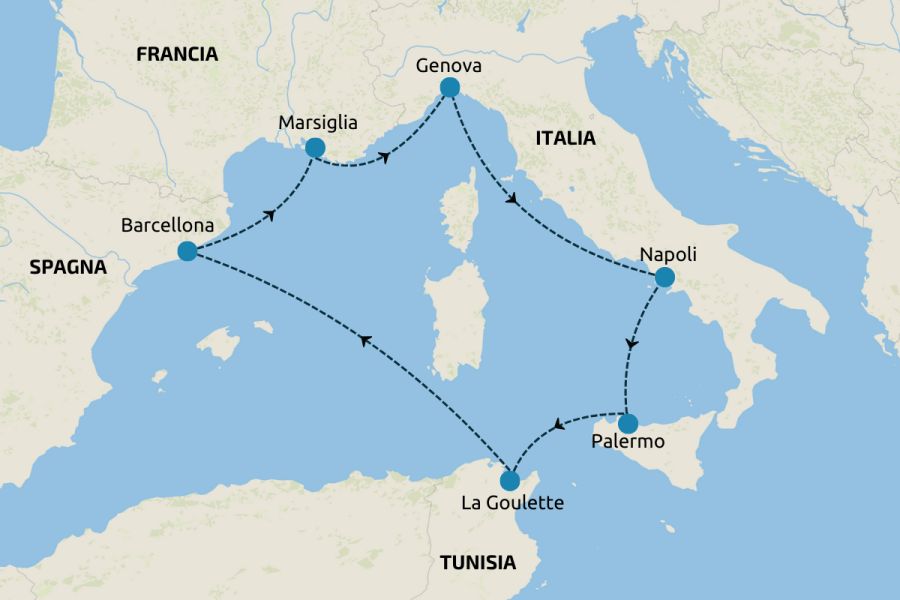 Mediterraneo da Scoprire: Italia, Tunisia, Spagna, Francia